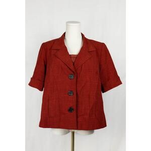 KS Collection Size 12 Jacket and Tank Top Tailored Coordinating Set Rustic Red